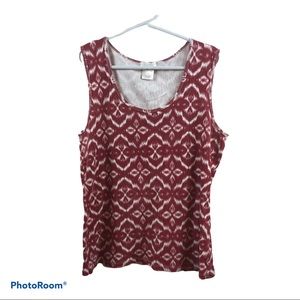 Maurices dark red & white Aztec print tank top
